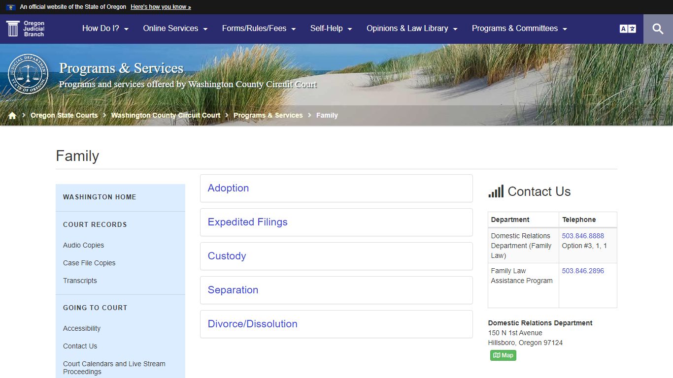 Family : Programs & Services - Oregon Judicial Department